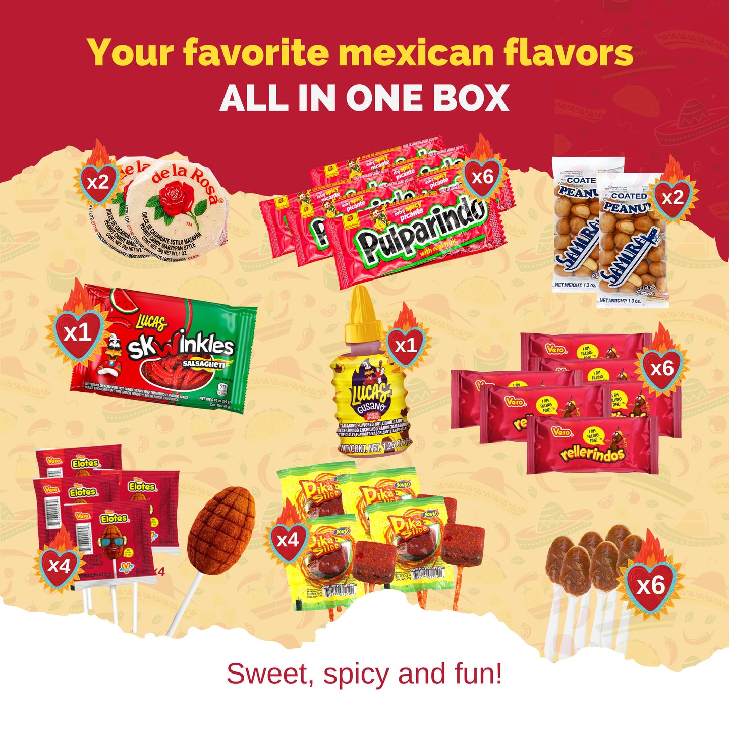 Caja de Dulces Mexicanos Gigi Delight Surtidos | Variety Pack Assorted Mexican Candy Box