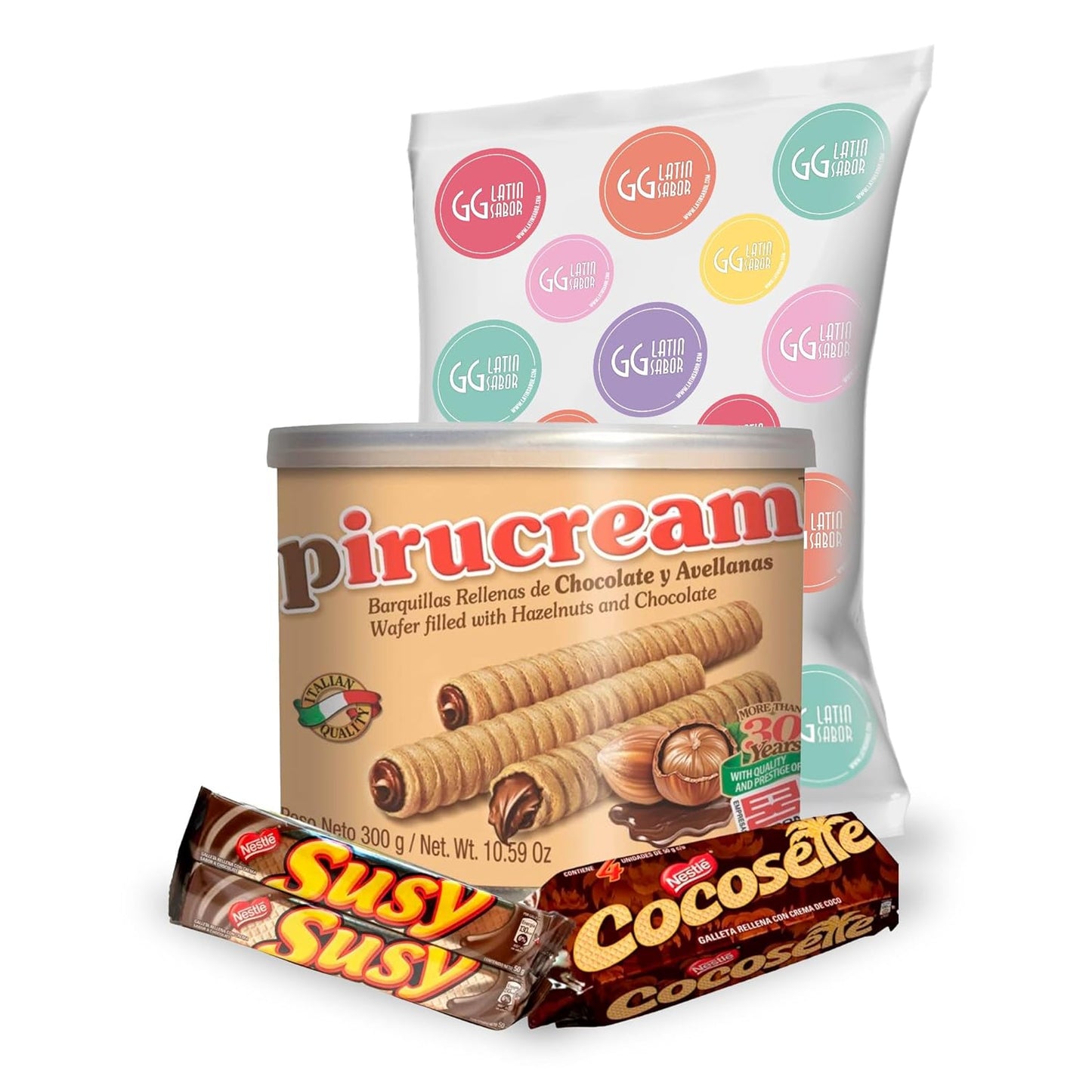 Combo venezolano Sweet Pack: Cocosette + Susy + Pirucream (assorted Venezuelan wafer cookies) – Latin Sabor USA