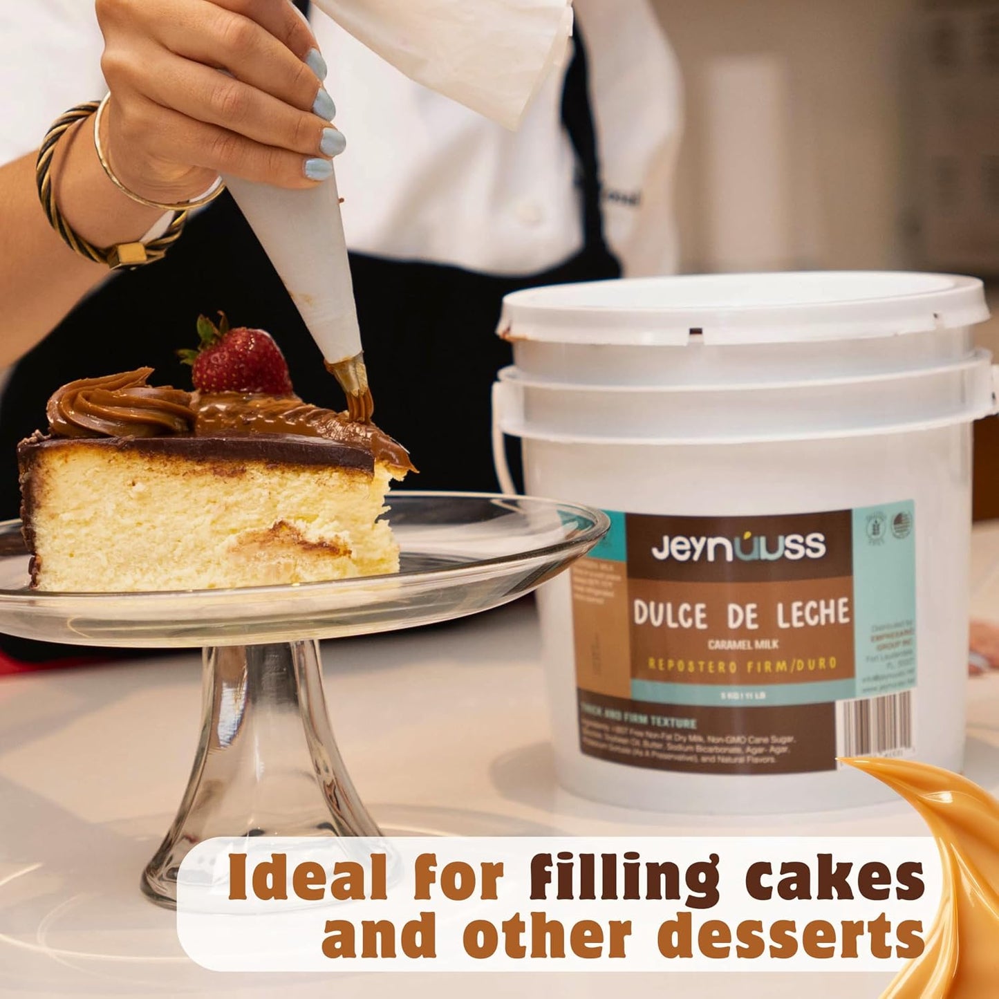 Dulce de Leche Repostero Jeynuuss 11 lb (Dulce de Leche Pastry Filling) | Cuerpo firme, ideal para hornear y decorar