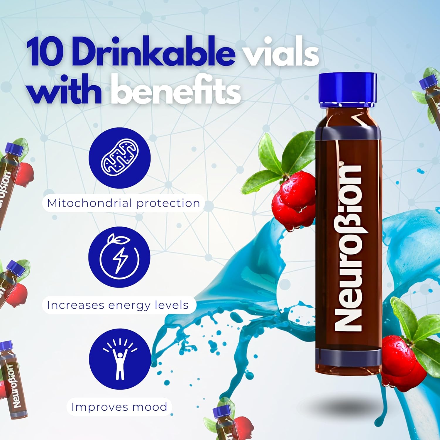 Caja frontal Neurobion Detox 10 viales – suplemento glutatión liposomado en USA – Latin Sabor